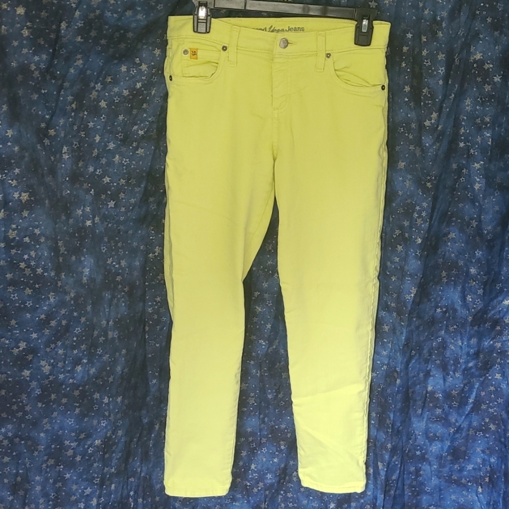 Second Yoga Jeans 💛 Neon Yellow Stretch Jeans - Happy Dopamine Clothing Size 28